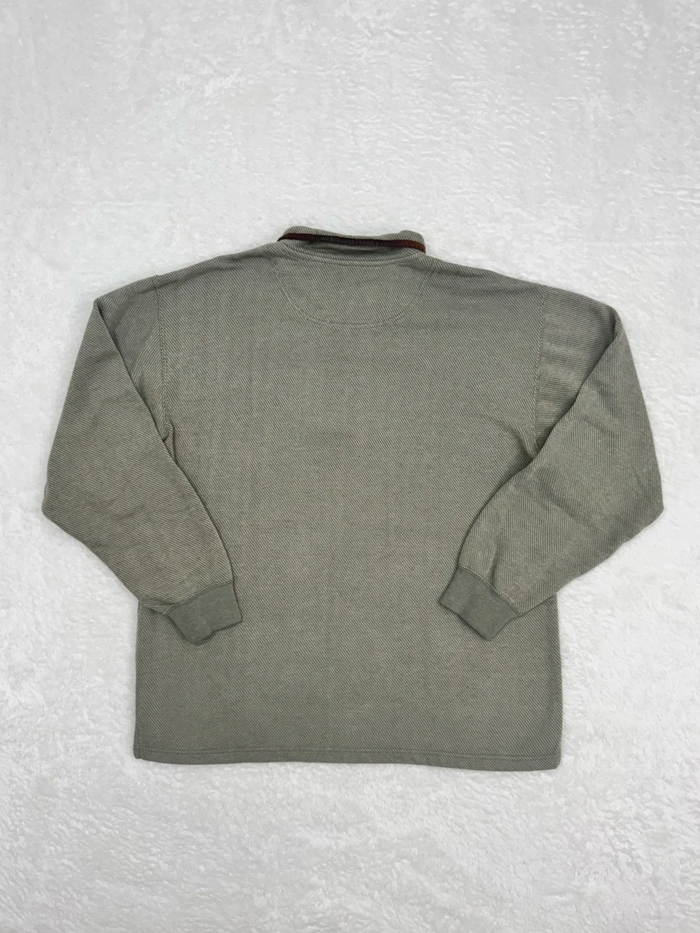 Orvis Men's Large Quarter Zip Leather Elbow Patch Pullover Sweater